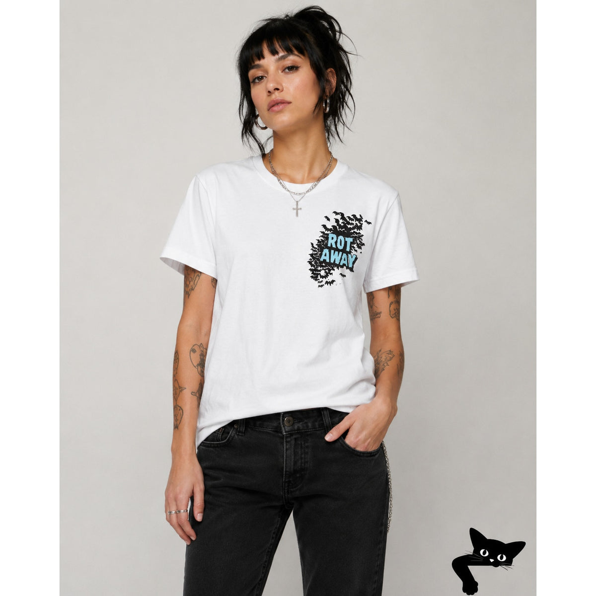 Jesse Jo Stark White Rot Away Wish I Was Dead Graphic Tee S