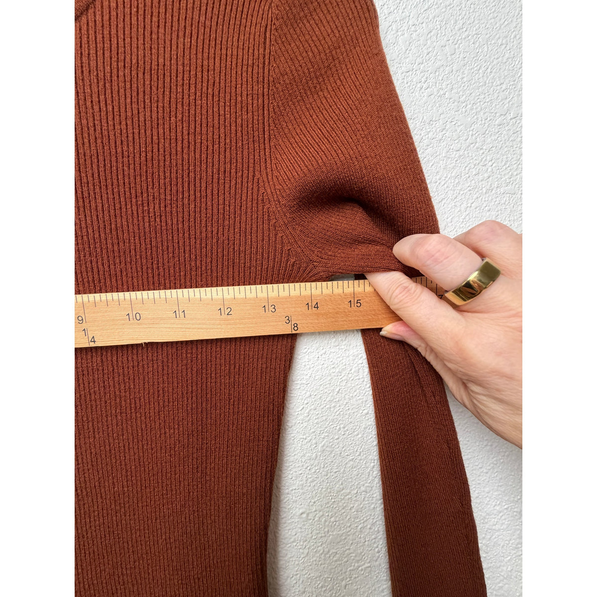 A.L.C. Rust Ribbed Cutout Button Sweater Women S