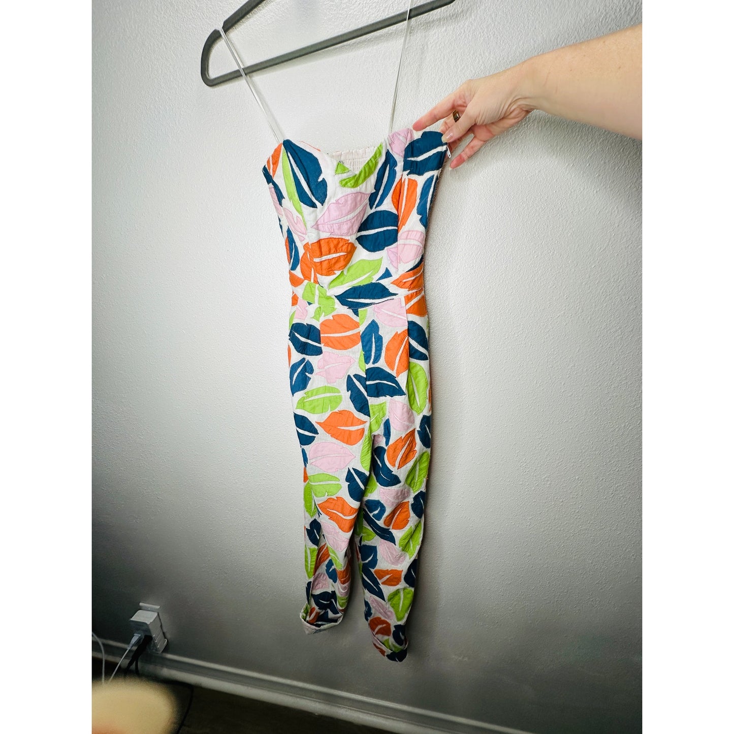 The Odells Ellie Multi-Color Leaf Print Bustier Jumpsuit  2