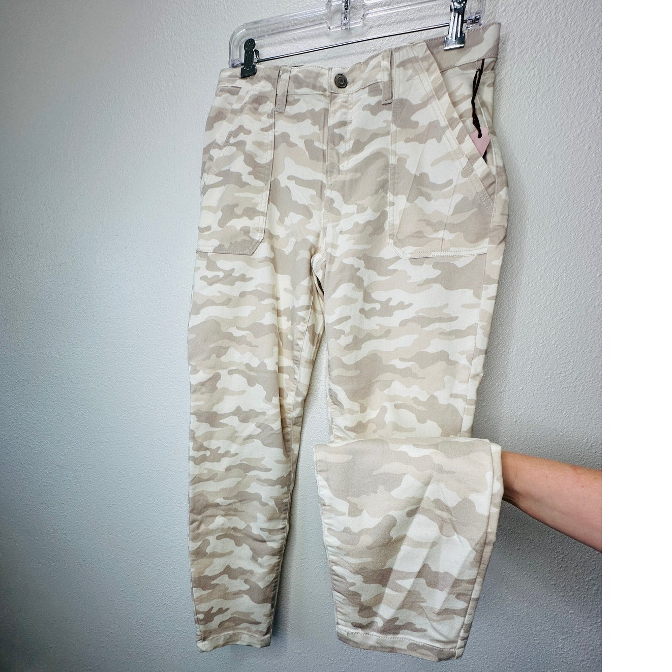NWT Knox Rose Tan Army Camo Print Skinny Mid Rise Ankle Jean 10