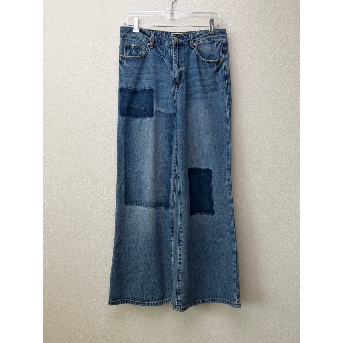 Insane Gene Blue Patchwork Wide Leg Jeans Women's 7