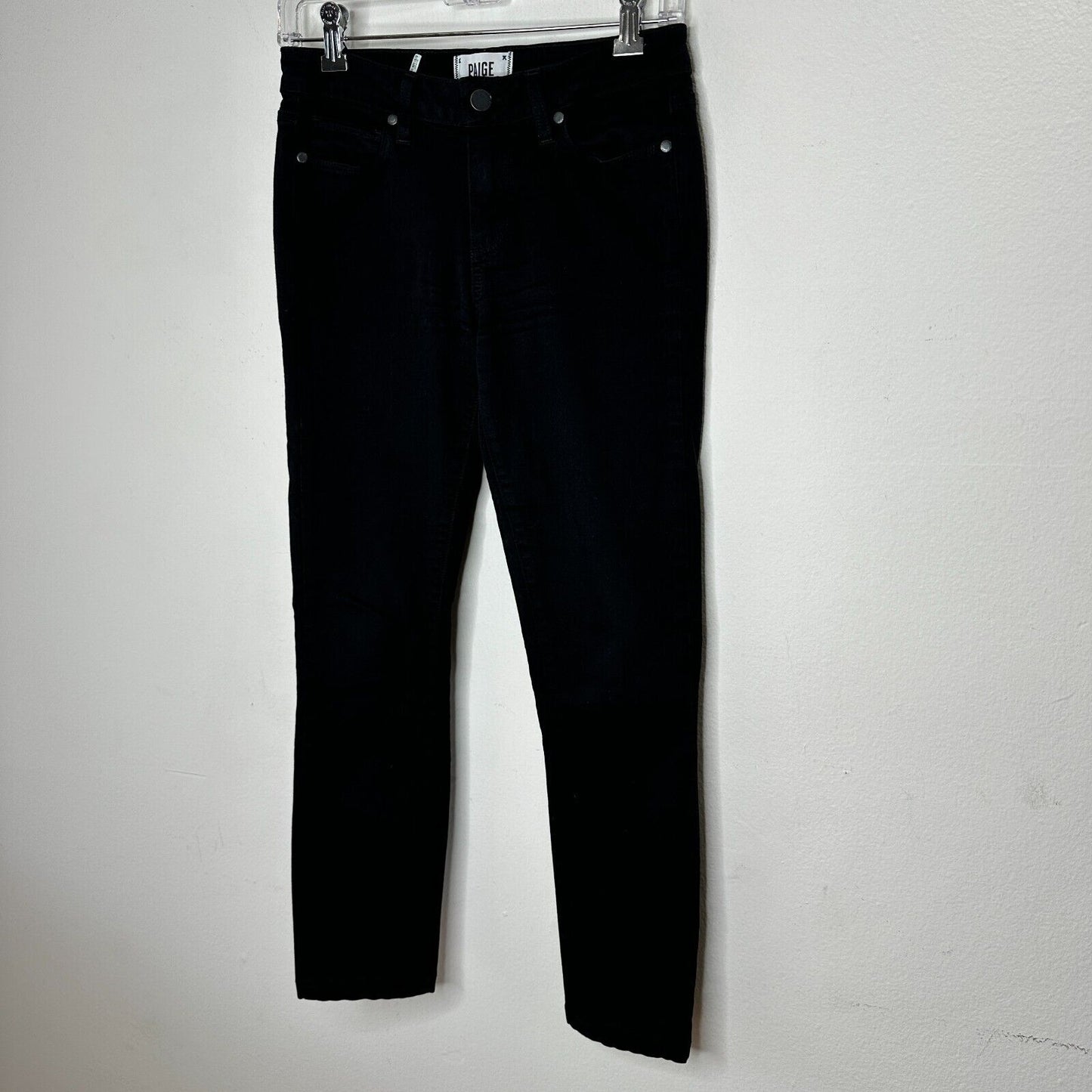 Paige Black Shadow Verdugo Ultra Skinny Jeans 5 Pocket Design Zip Fly Button 27