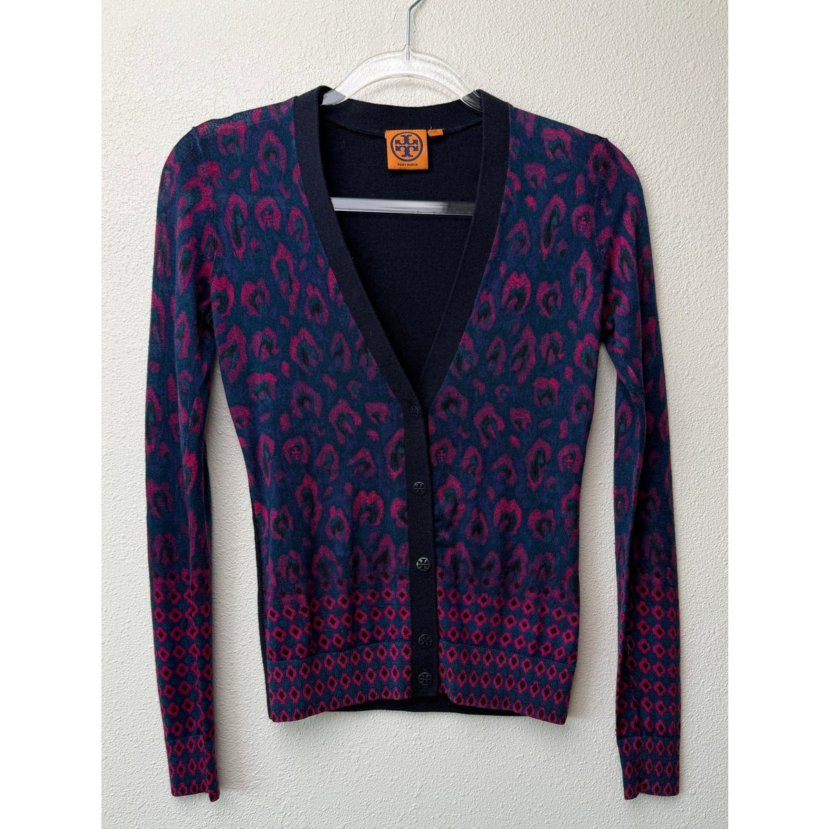 Tory Burch Brady Wool Cardigan Women XS Multicolor