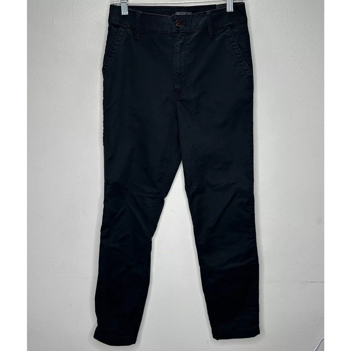 NWT Abercrombie & Fitch Black Denim Straight Leg Khaki Pants 27 / 4