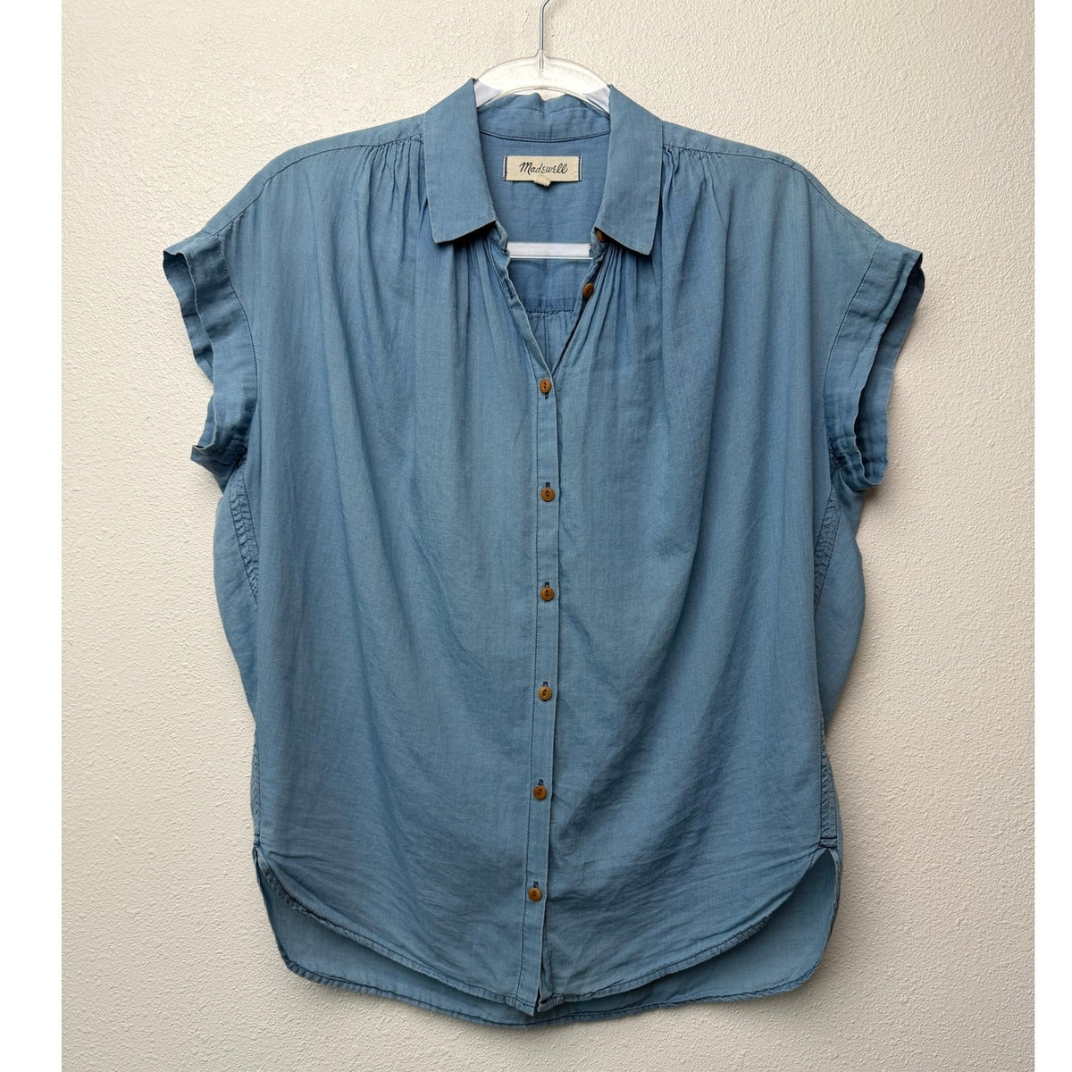 Madewell Central Shirt Bright Indigo Chambray Oversized Women's US XXS