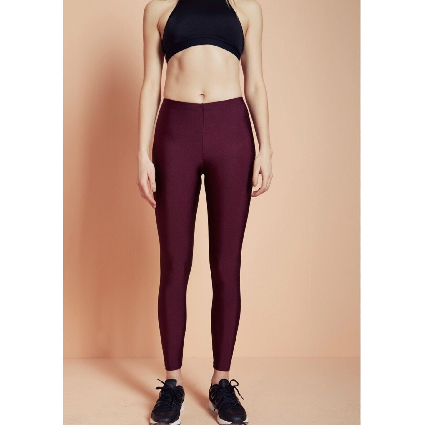 Anais & Margaux Alexandra Deep Red Shimmery Pant Leggings Italian Fabric XS