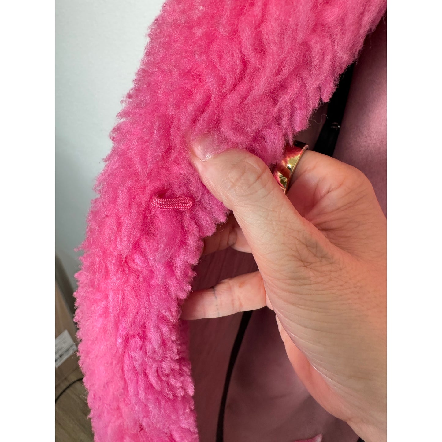 Celine Pink Shearling Belted Longline Coat Women’s Size 8