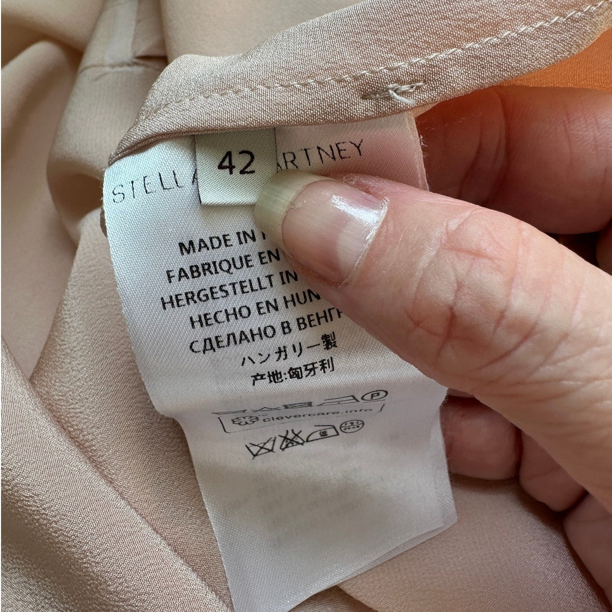 Stella McCartney Eva 100% Silk Muted Pink 3/4 Button Long Sleeve Blouse 42 / M