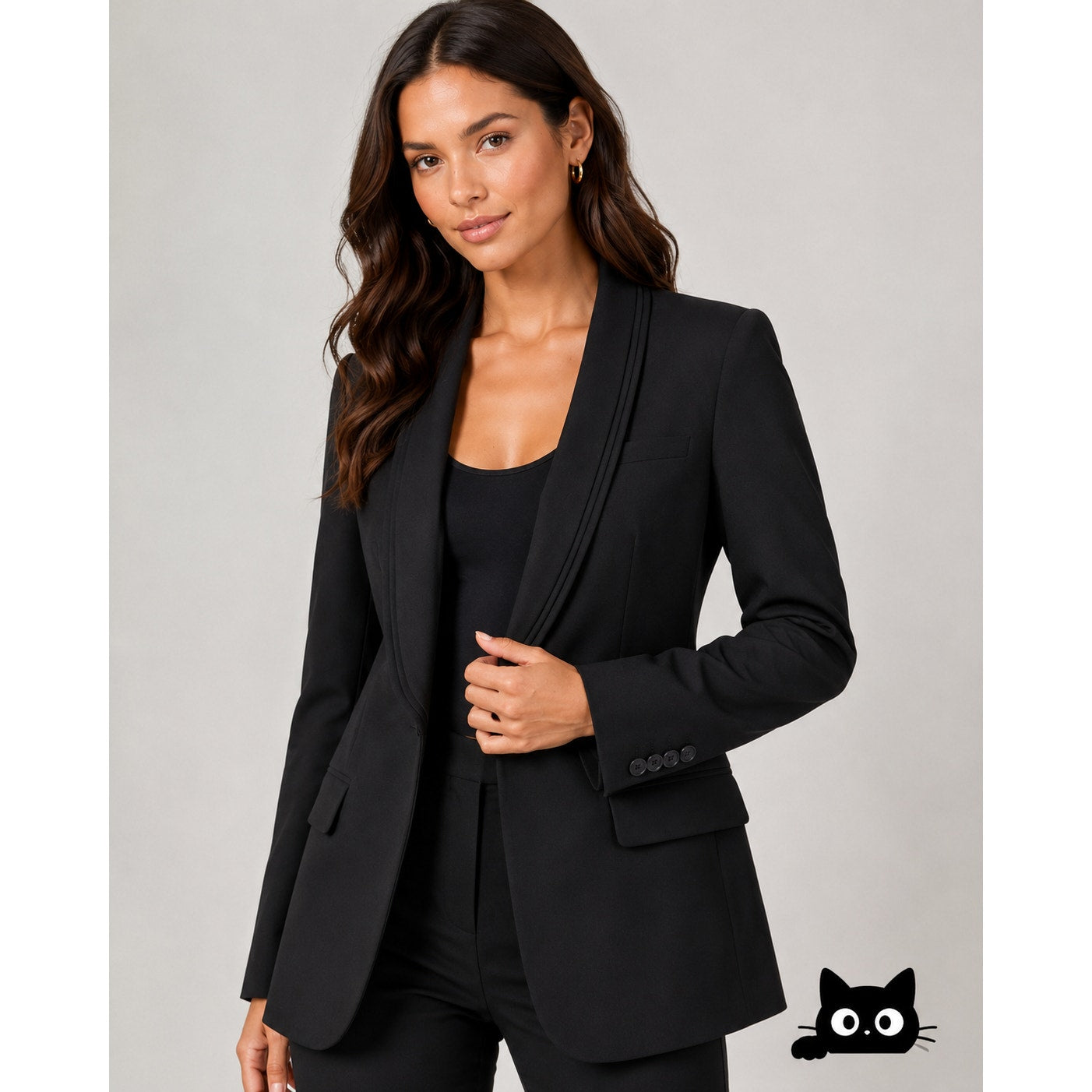 Stella McCartney Black Tuxedo Blazer Women US 8 IT 44 Shawl Lapel