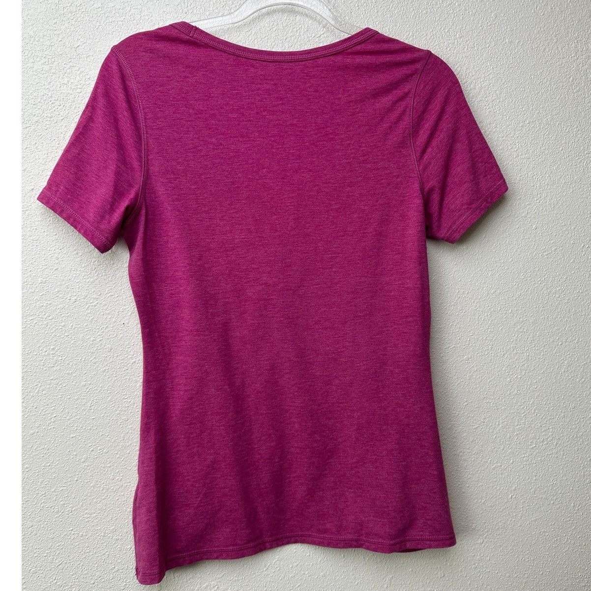 Z by Zella Pink Ruched V Neck Short Sleeve Tee Women US L