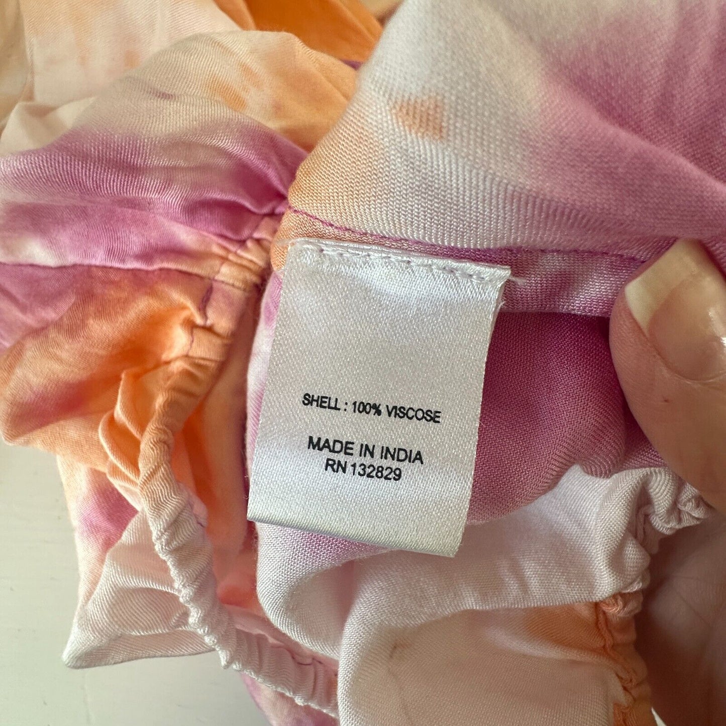 Revolve Tularosa Dolce Deep-V Pastel Tie Dye Pintuck Top Cuff Ties Medium