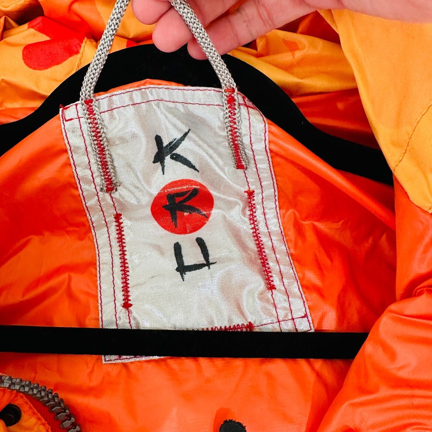 Kru St. Moritz Yellow Pink Orange Camo Front Button Zip Long Sleeve Hood Jacket