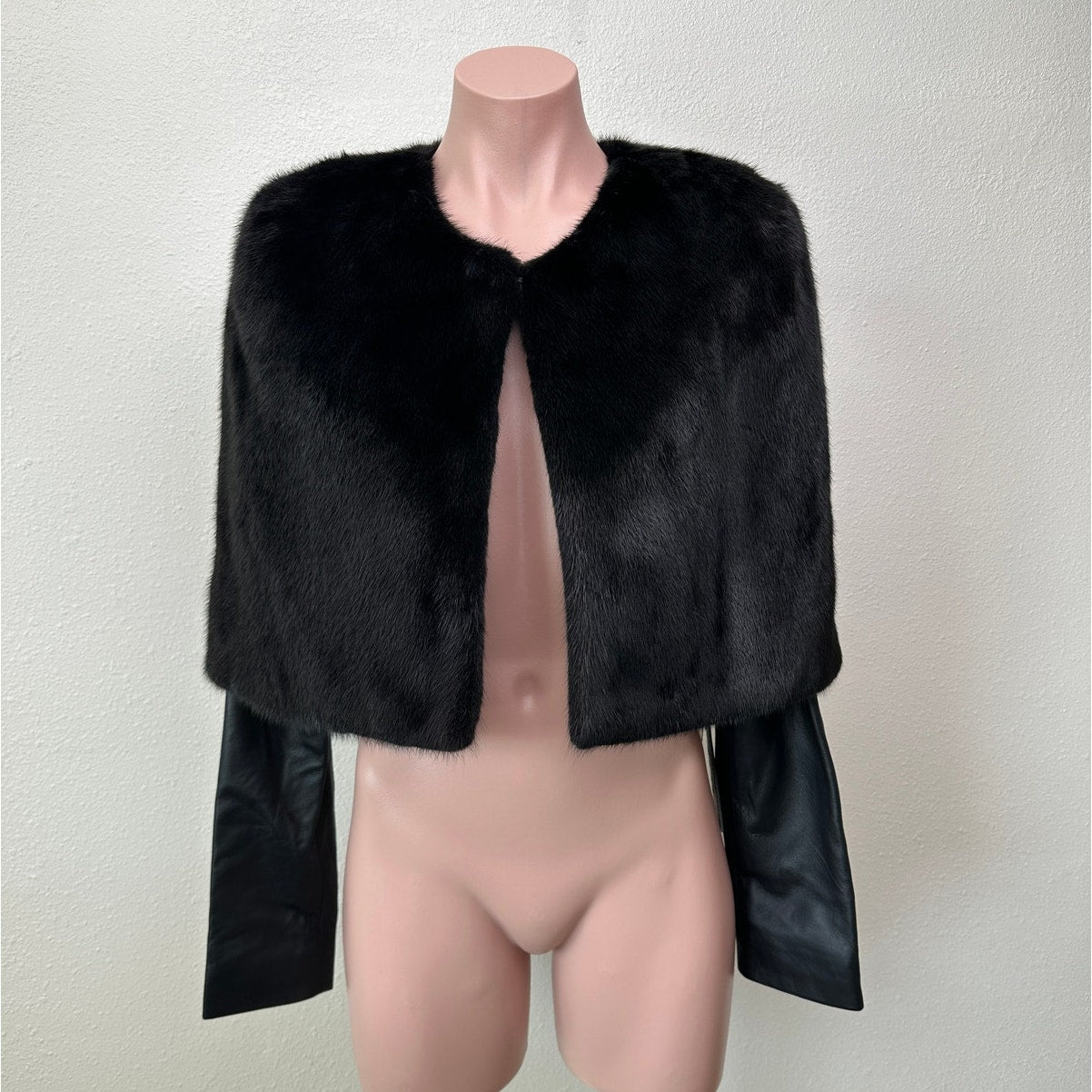 NWT Philipp Plein “I Was Here” Fur & Leather Jacket Black Women’s M RARE