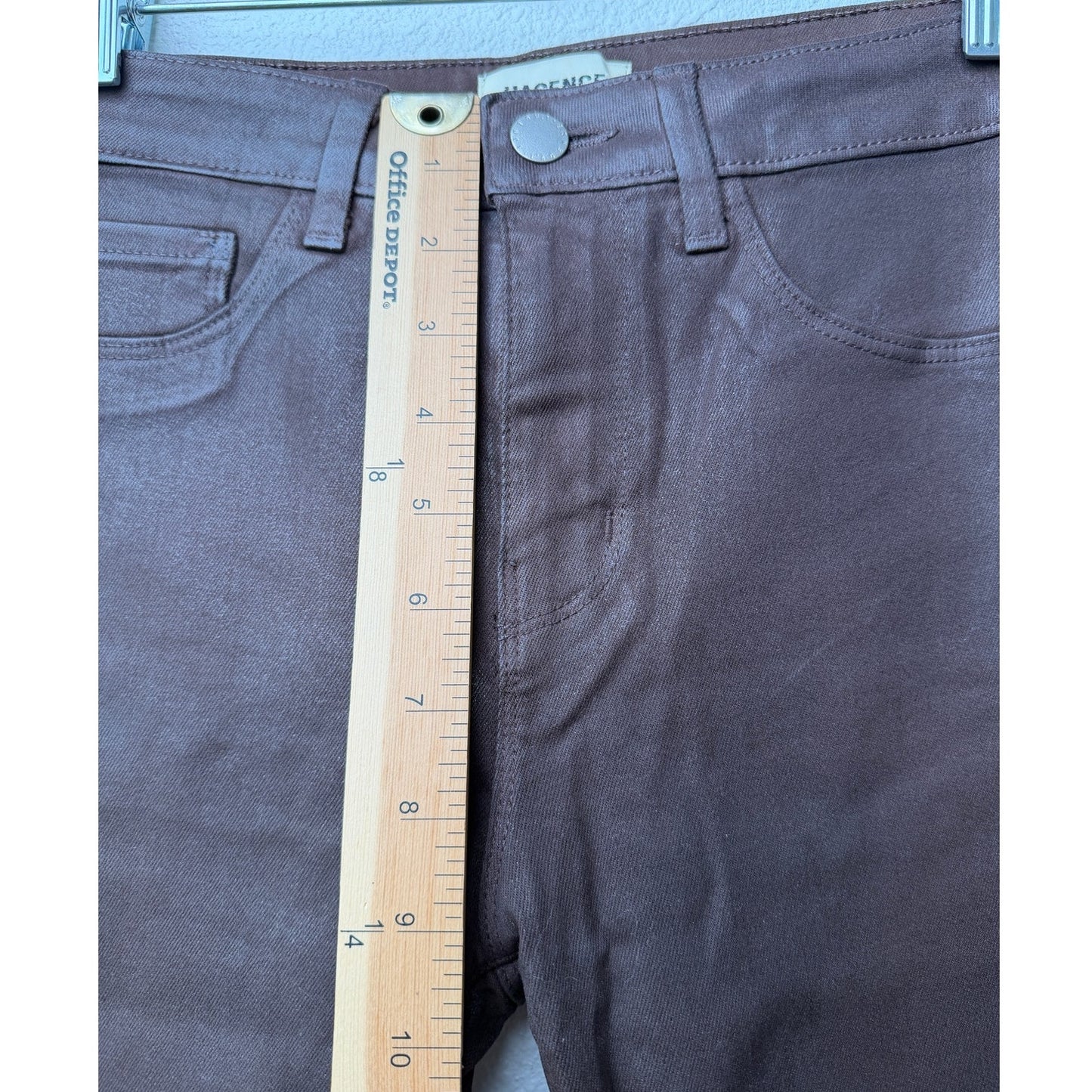 L'Agence Marguerite High Rise Coated Skinny Jeans in Chocolate Size 25