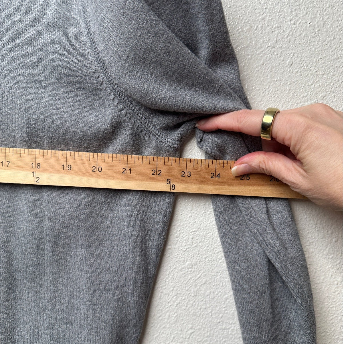1901 Gray Cotton Cashmere Crewneck Sweater Men's L