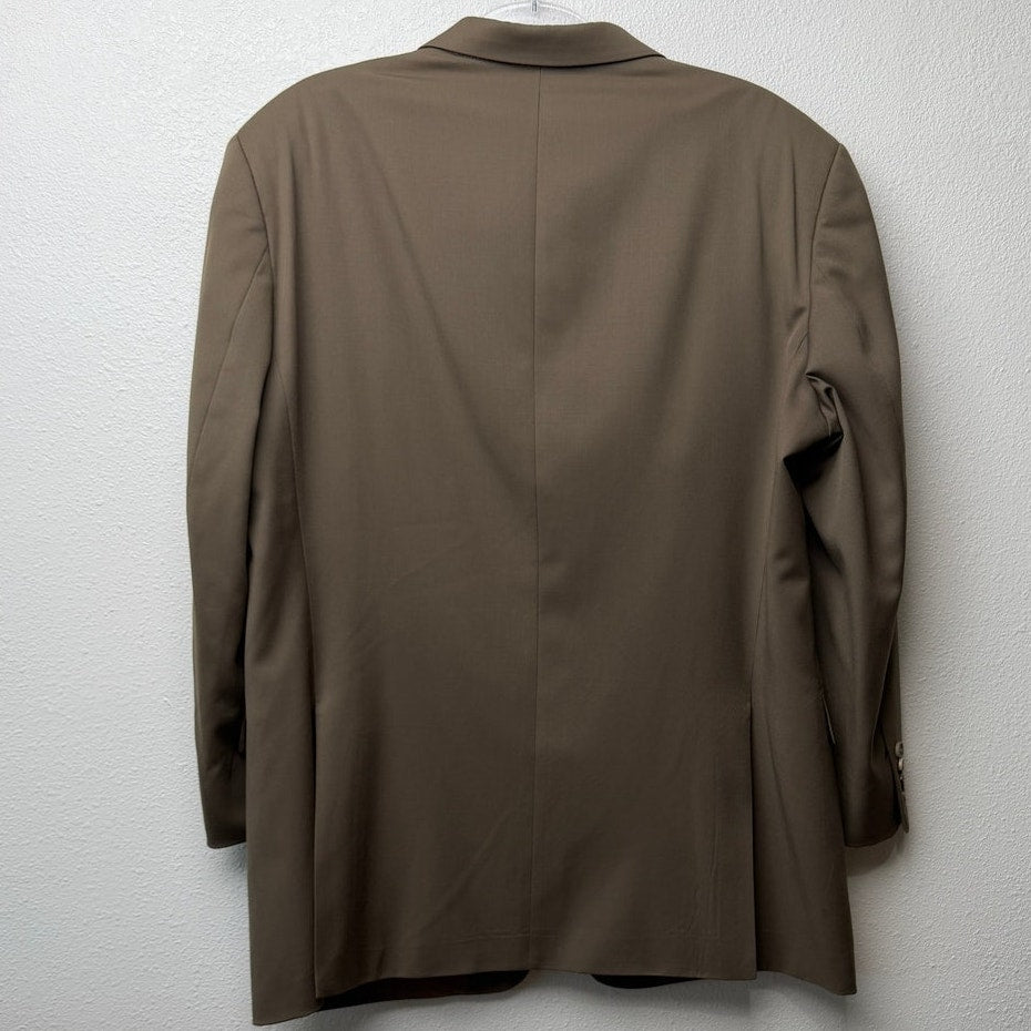 Hugo Boss Men’s Olive Green Super 100 3-Button Blazer Jacket