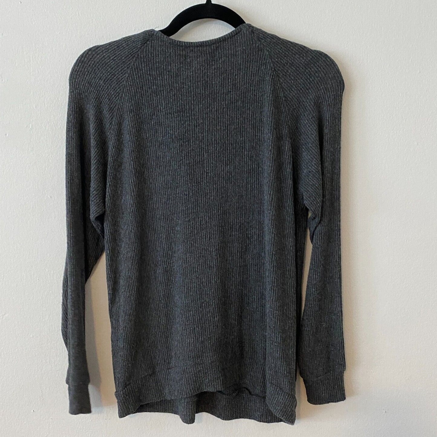 VELVET Graham and Spencer Gray Billow Lace up V-Front Long Sleeve Jersey Top XS
