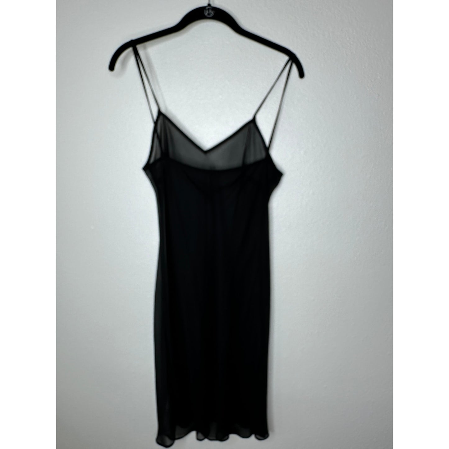 Zara Black Sheer V-Neck Spaghetti Strap Slip Mini Dress S