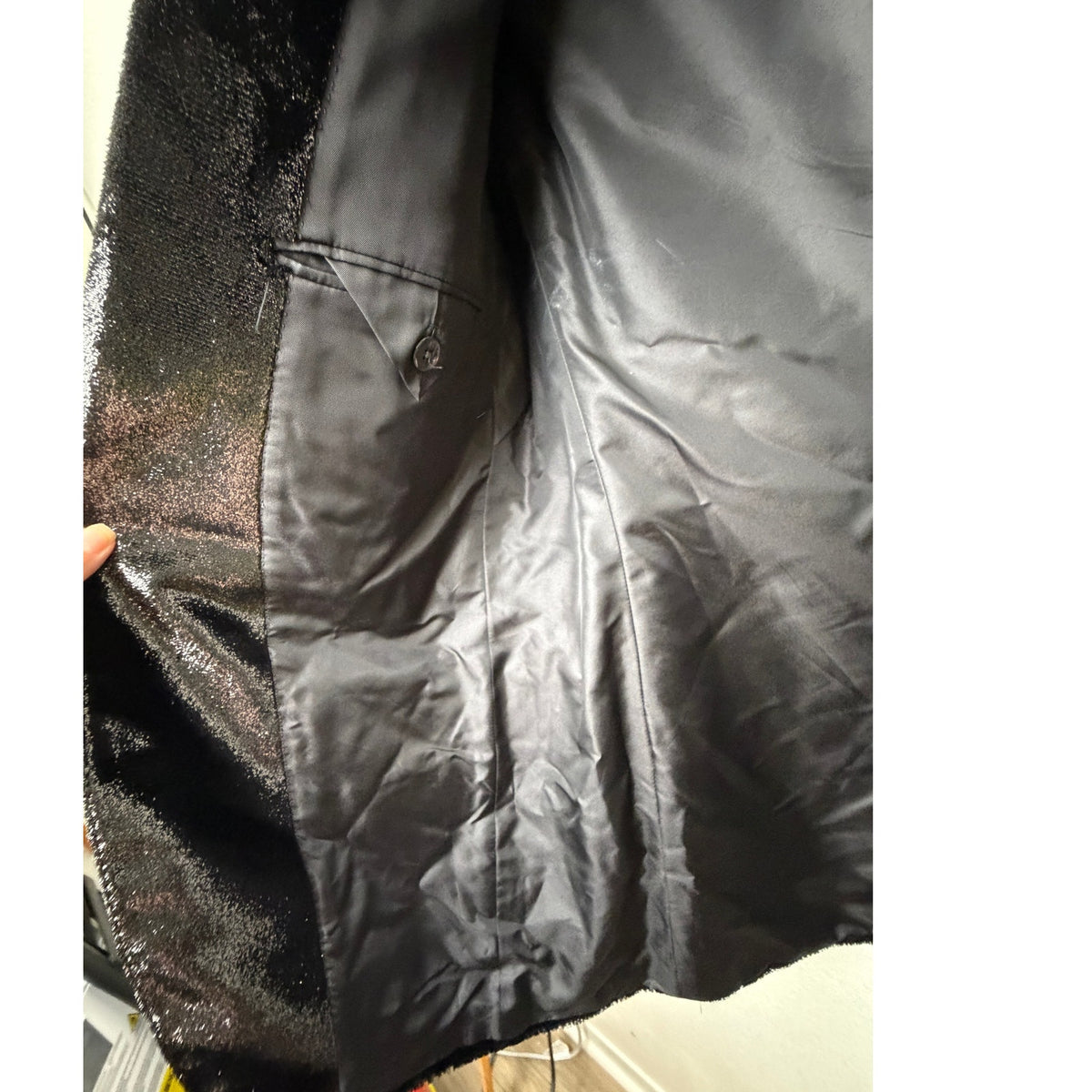 Tom Ford Black Metallic Lurex Textured Dinner Jacket Blazer Men's US 40R
