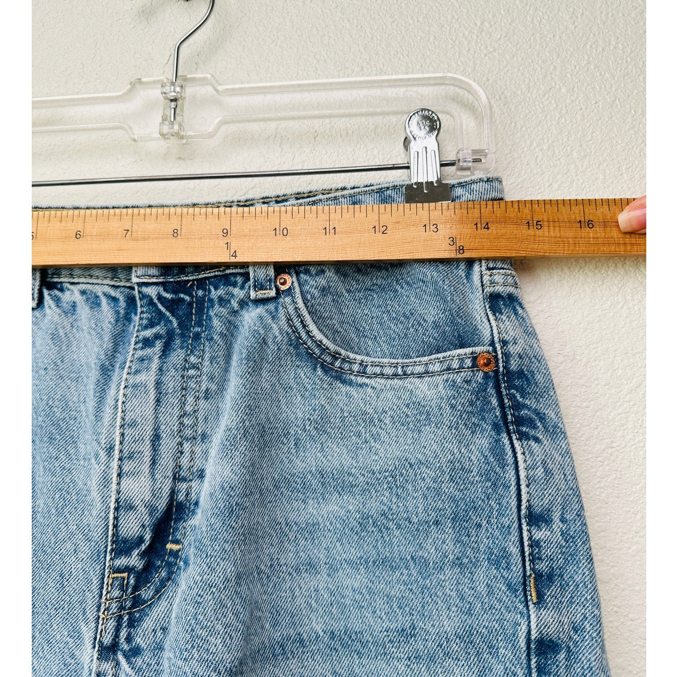 Topshop High-Waist Mom Jeans Blue Women’s W28 L30 Distressed Ripped