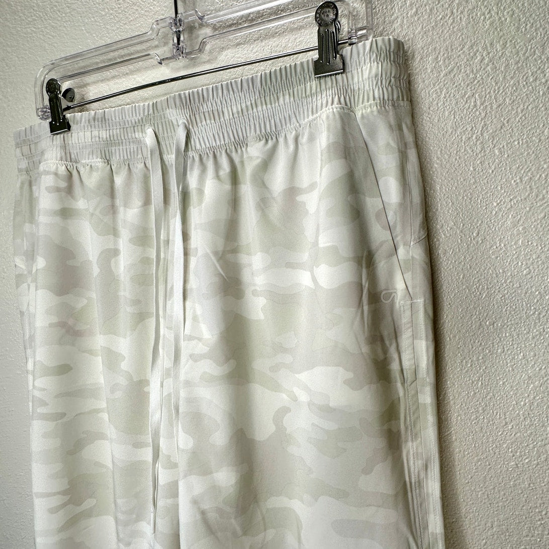 GapFit Ivory Pale Green Army Camo Print Tie Waist Jogger Pant L
