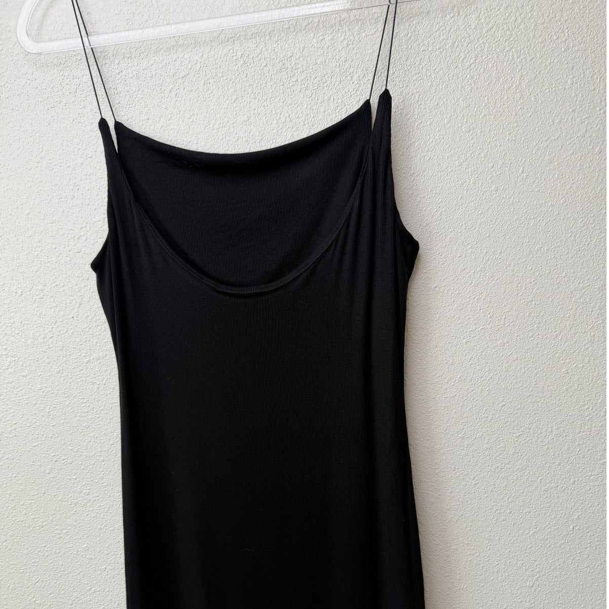 NWT Commense Black Ribbed Side Slit Midi Dress XL