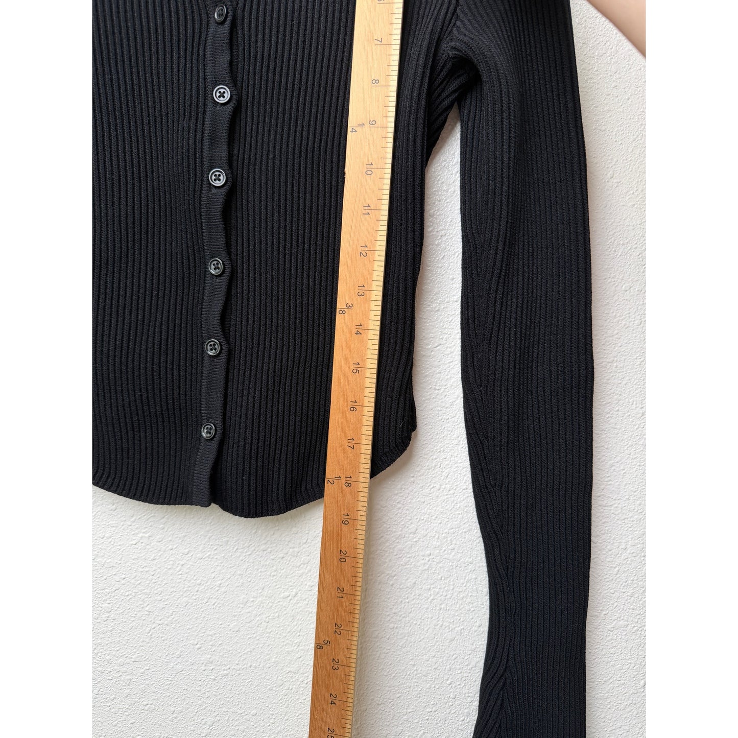 House of CB Sylvia Black Ribbed Cardigan Women XS