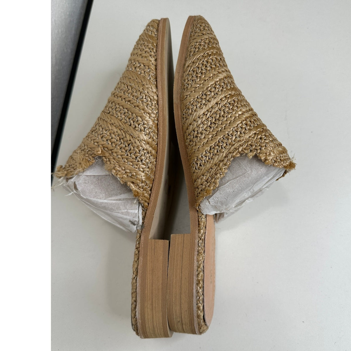 Mi.iM Ally Tan Pointed Toed Woven Textile Upper with Leather Sole Mule Flats 7