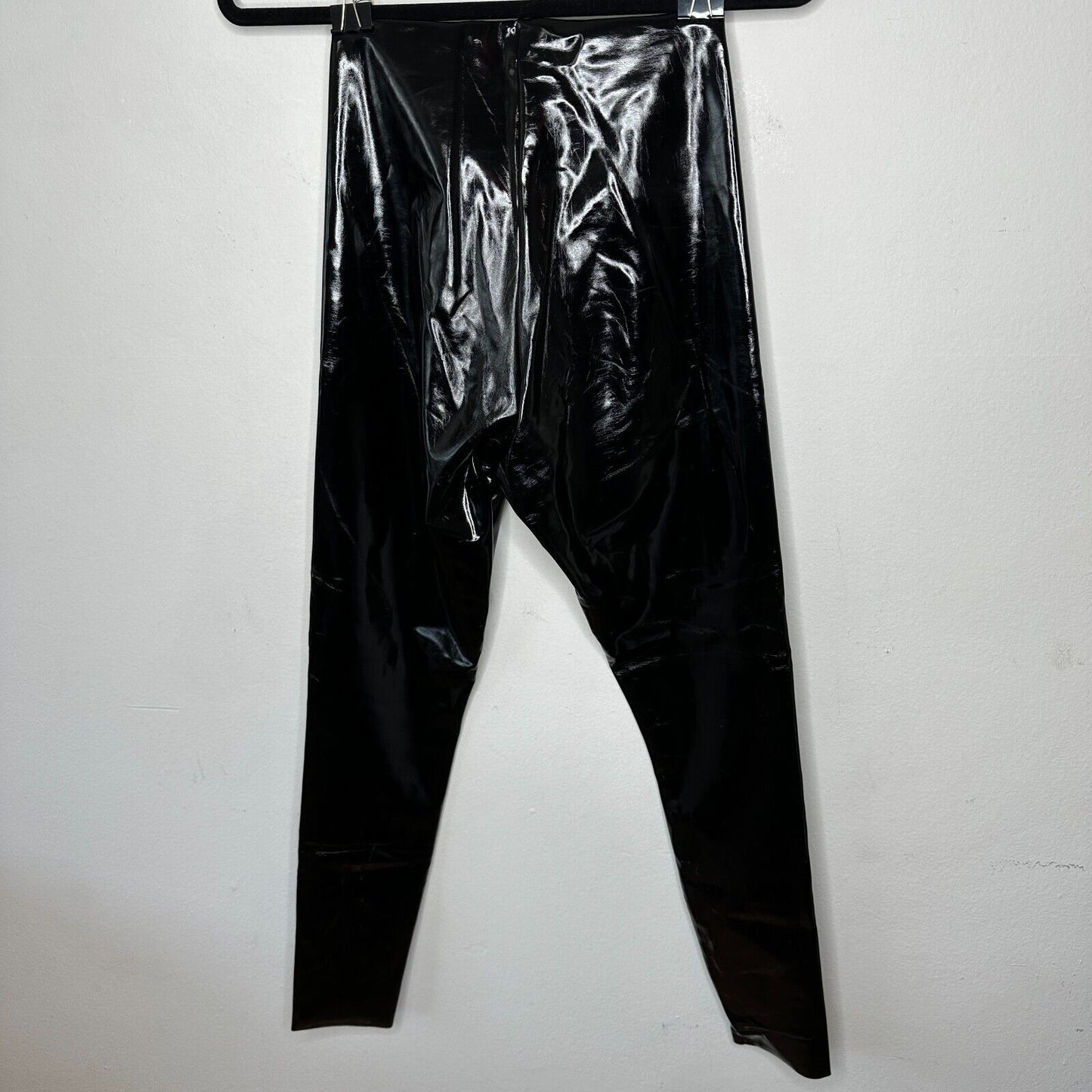 Commando Black Shiny Crackle Faux-Patent Legging High Shine High Rise Stretch SM