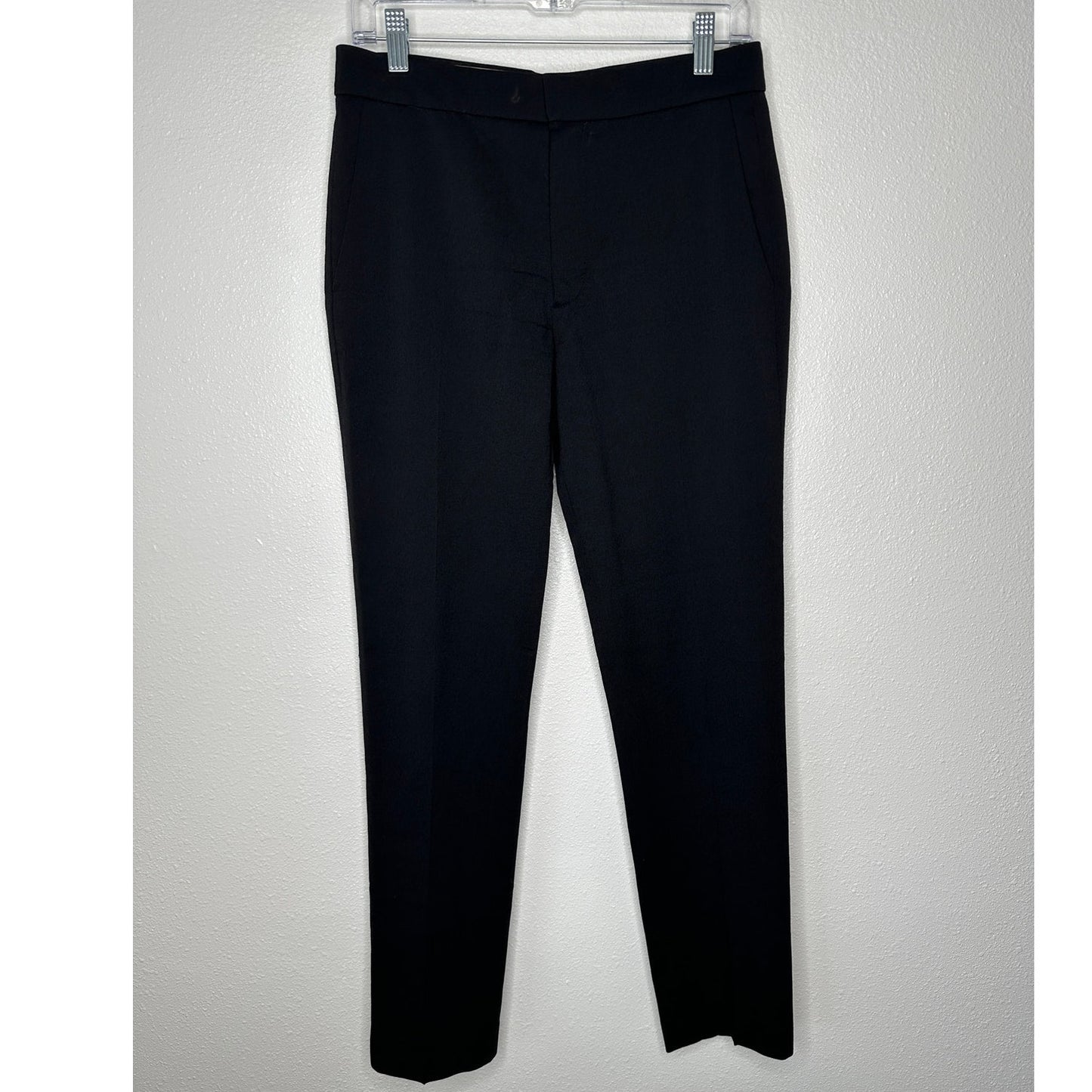 Chloe Black Wool Dress Slacks Slash Pockets Front Zip Trouser Pant 36 / 4