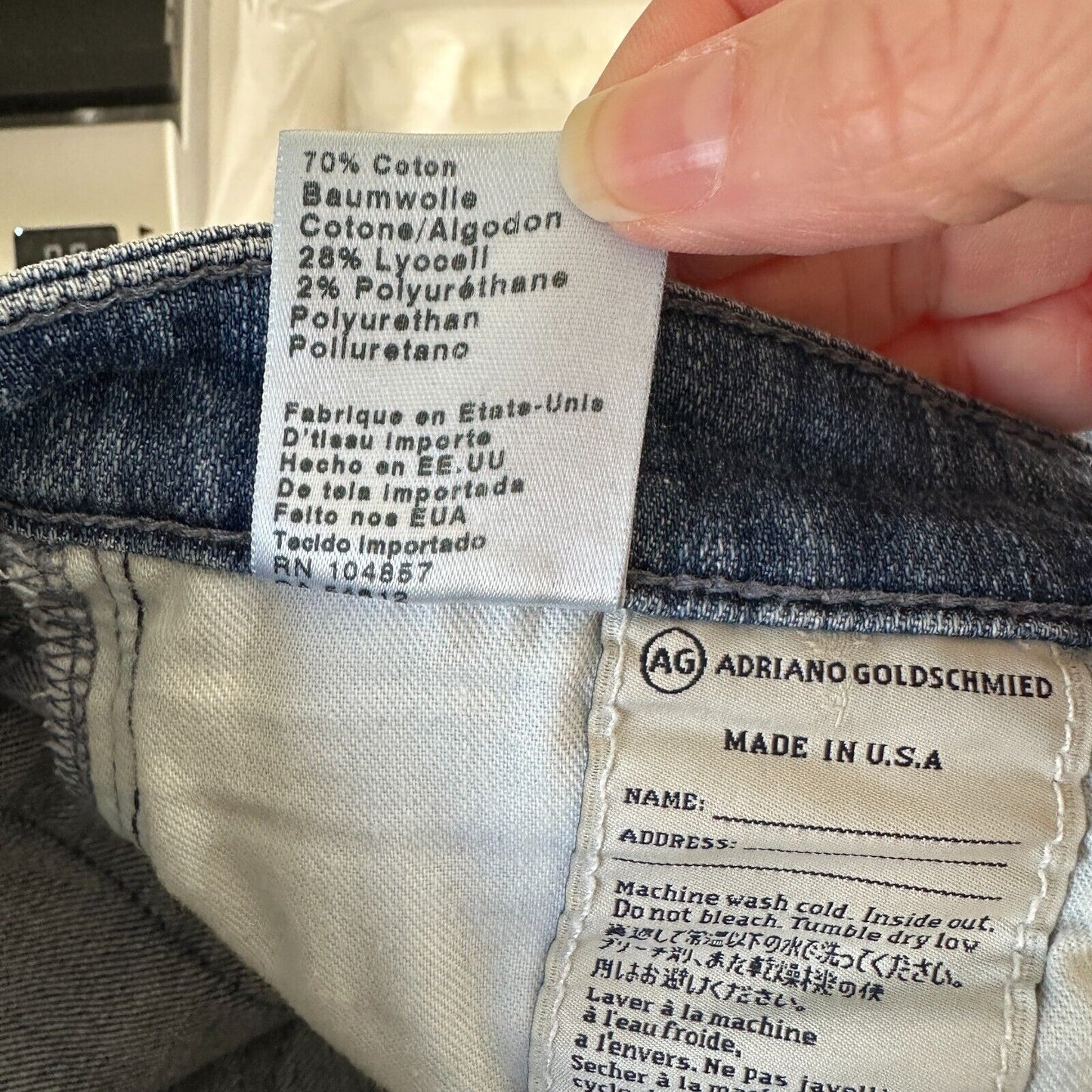 Ag Adriano Goldschmeid Distressed Med Wash The Stilt Cigarette Roll Up Jeans 27