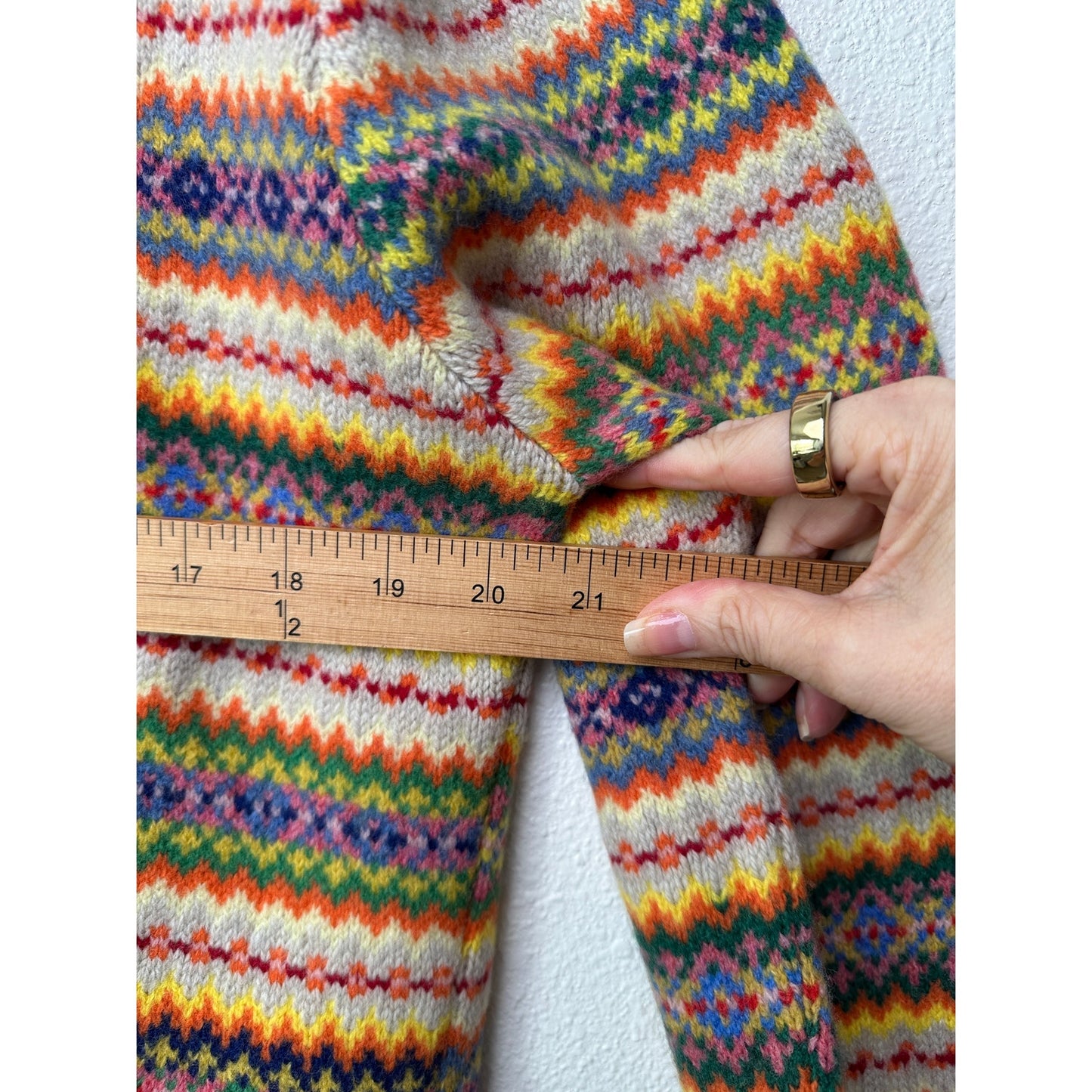 Stella McCartney Multicolor Zigzag Wool Women’s US 10 (EU 44) High Low Sweater