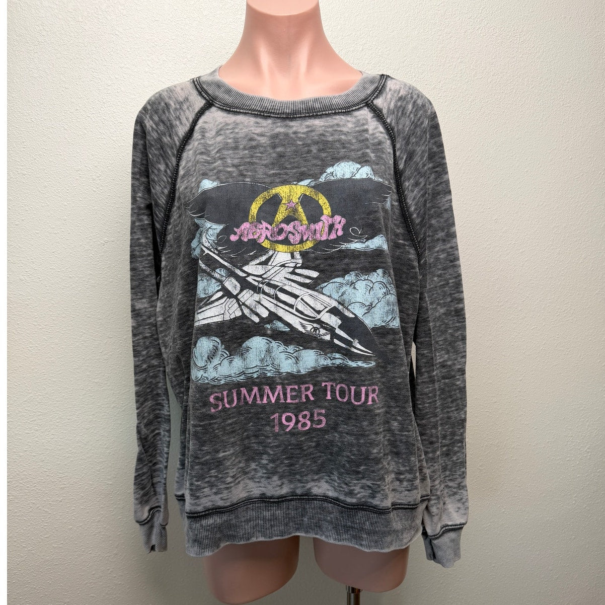 Recycled Karma Aerosmith Tour 85 Oversized Long Sleeve Tee Women S