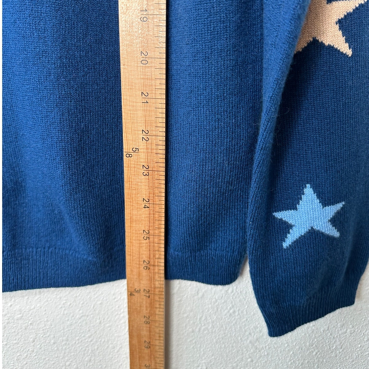 Chinti & Parker Navy Multi Star Long Sleeve Crewneck Sweater L