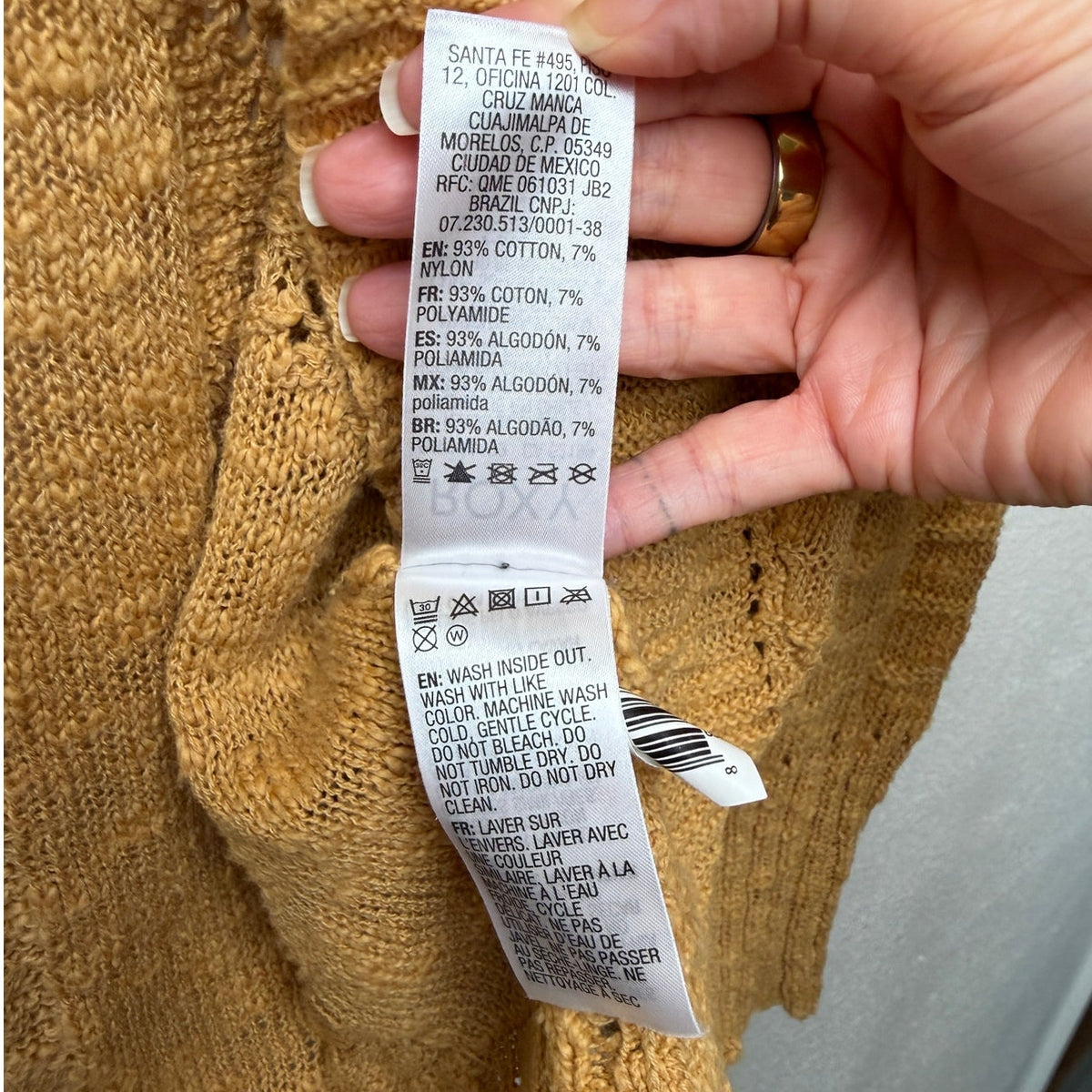 Roxy Let's Go Anywhere Cardigan Curry Mustard Open Front Women's US XS