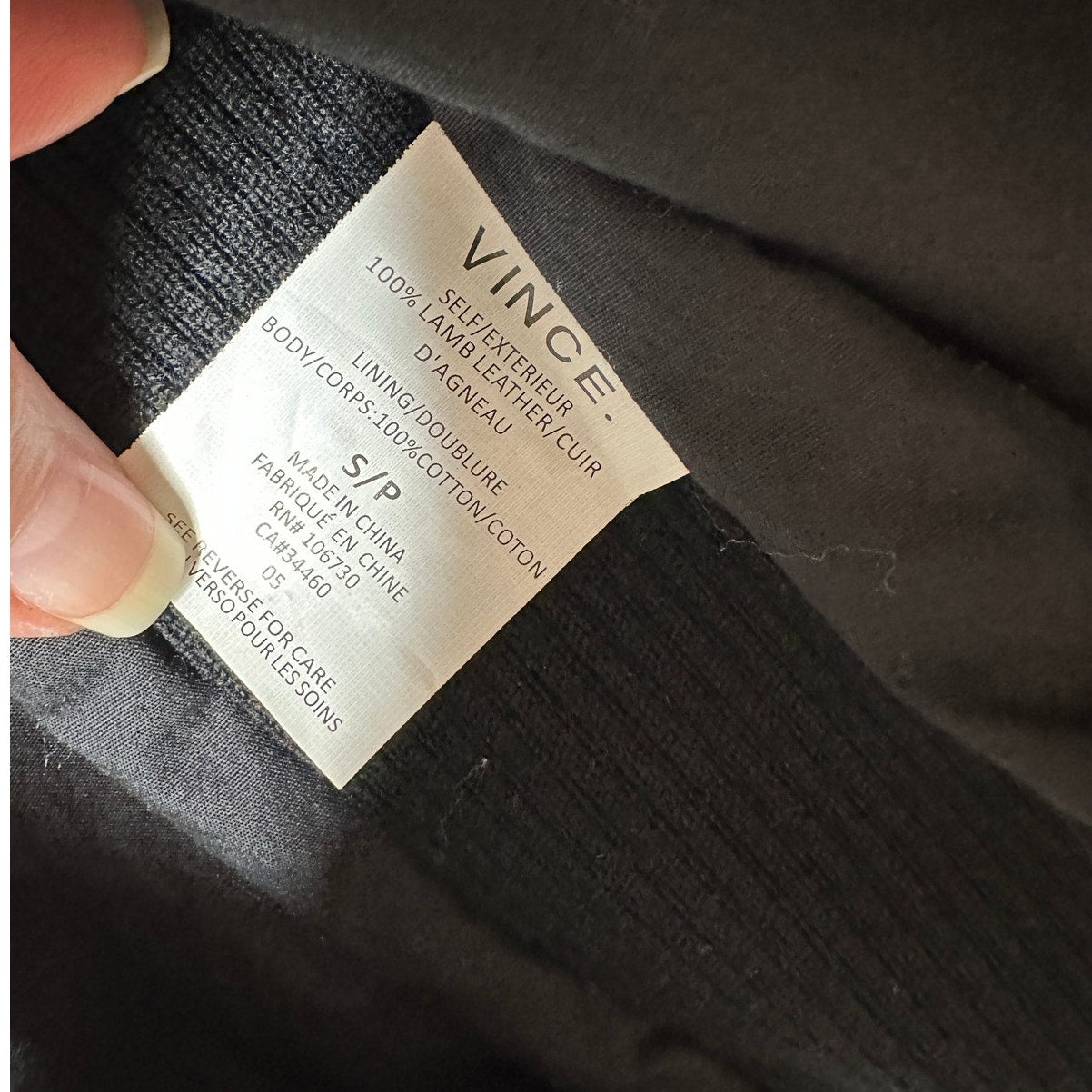 Vince Black Soft Lamb Leather Scuba Moto Jacket Asymmetrical Zip  S