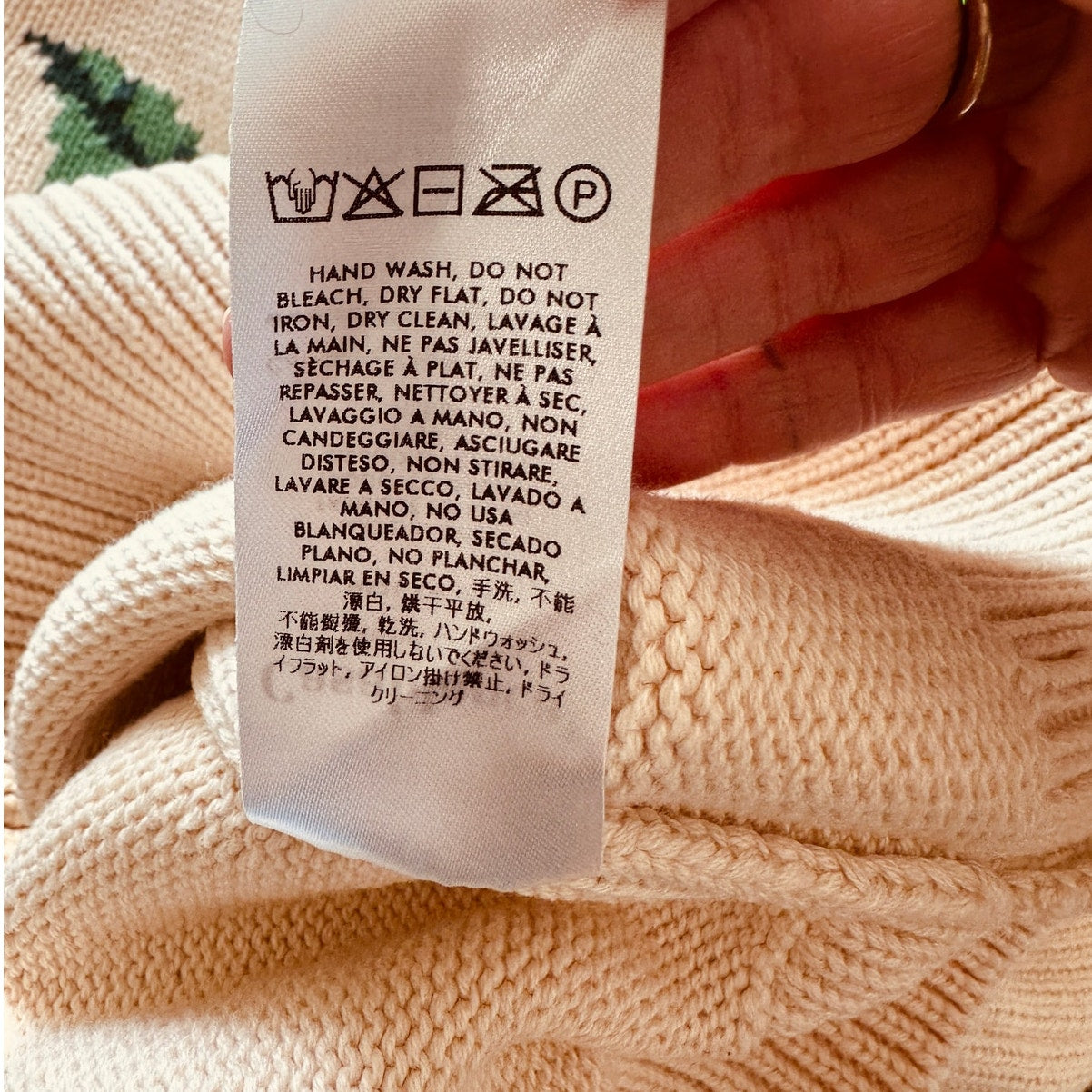 NWT Casablanca Cream Kapalia Oranges Graphic Intarsia Knit Sweater XXL