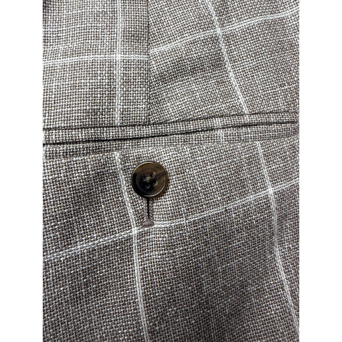Banana Republic Taupe Windowpane Trousers Men 31x32