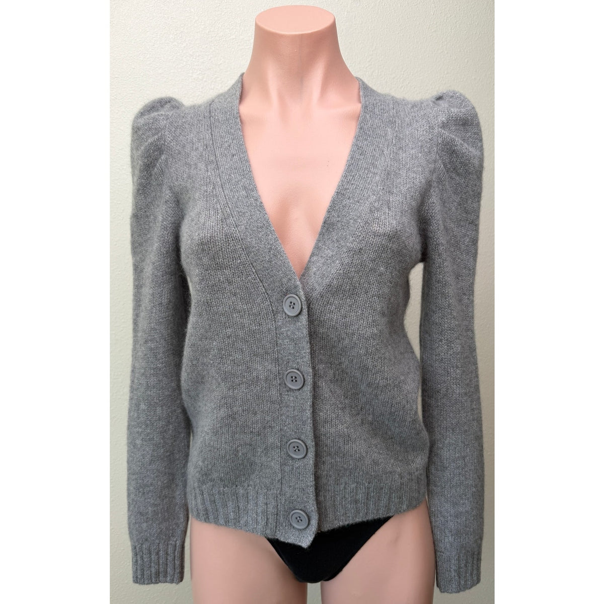 NWT C by Bloomingdales Gray Cashmere Cardigan Women XS