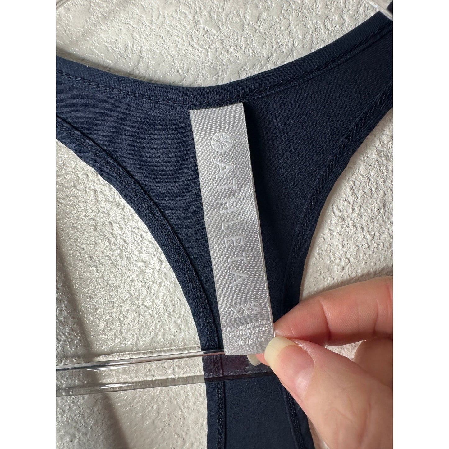 Athleta Navy Blue Mesh Racerback Tank Top XXS – Adjustable Sides Activewear