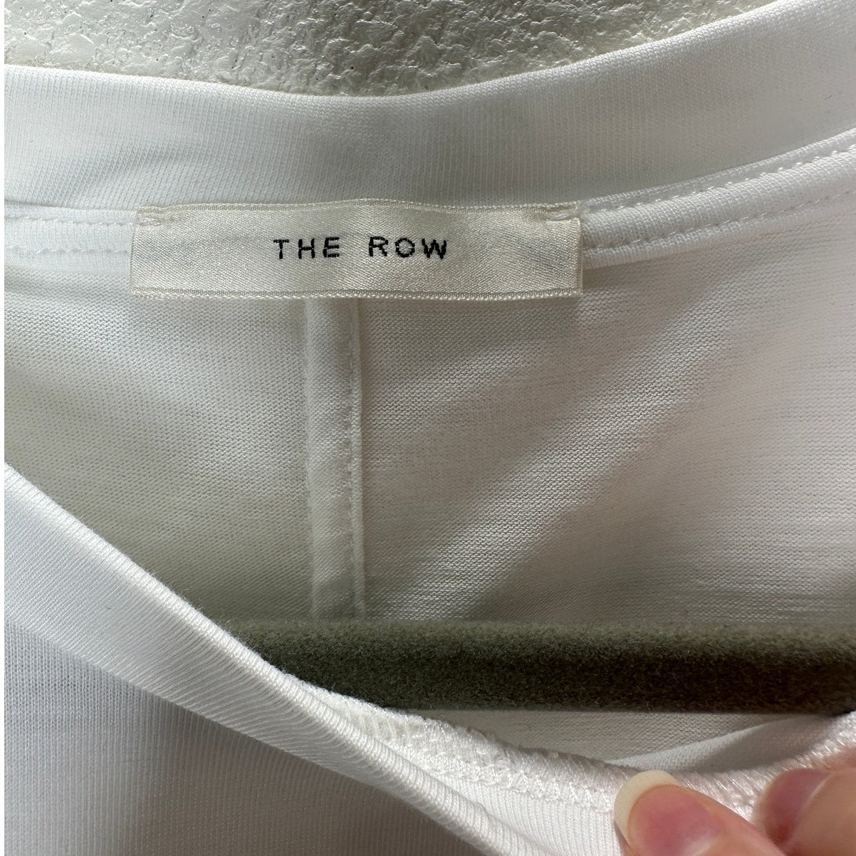 NWT The Row White Chiara Pima Cotton Crewneck Back Seam T-Shirt L