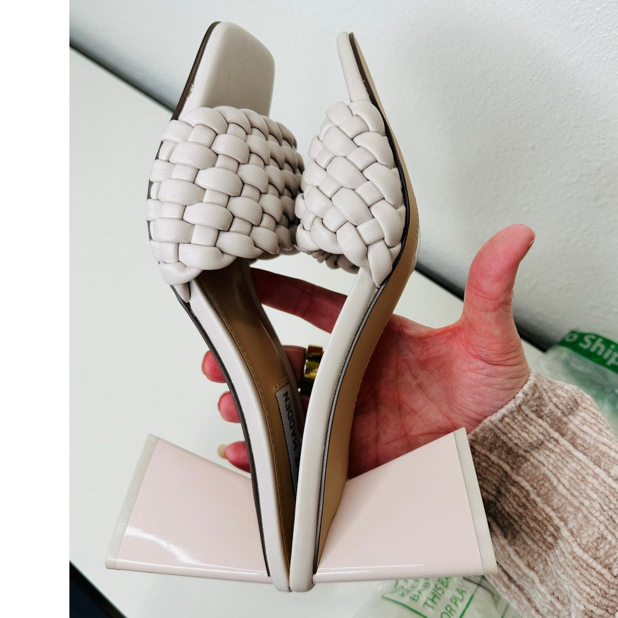 Steve Madden Bone Monte Carlo Slip On Triangle Heel Sandal 6