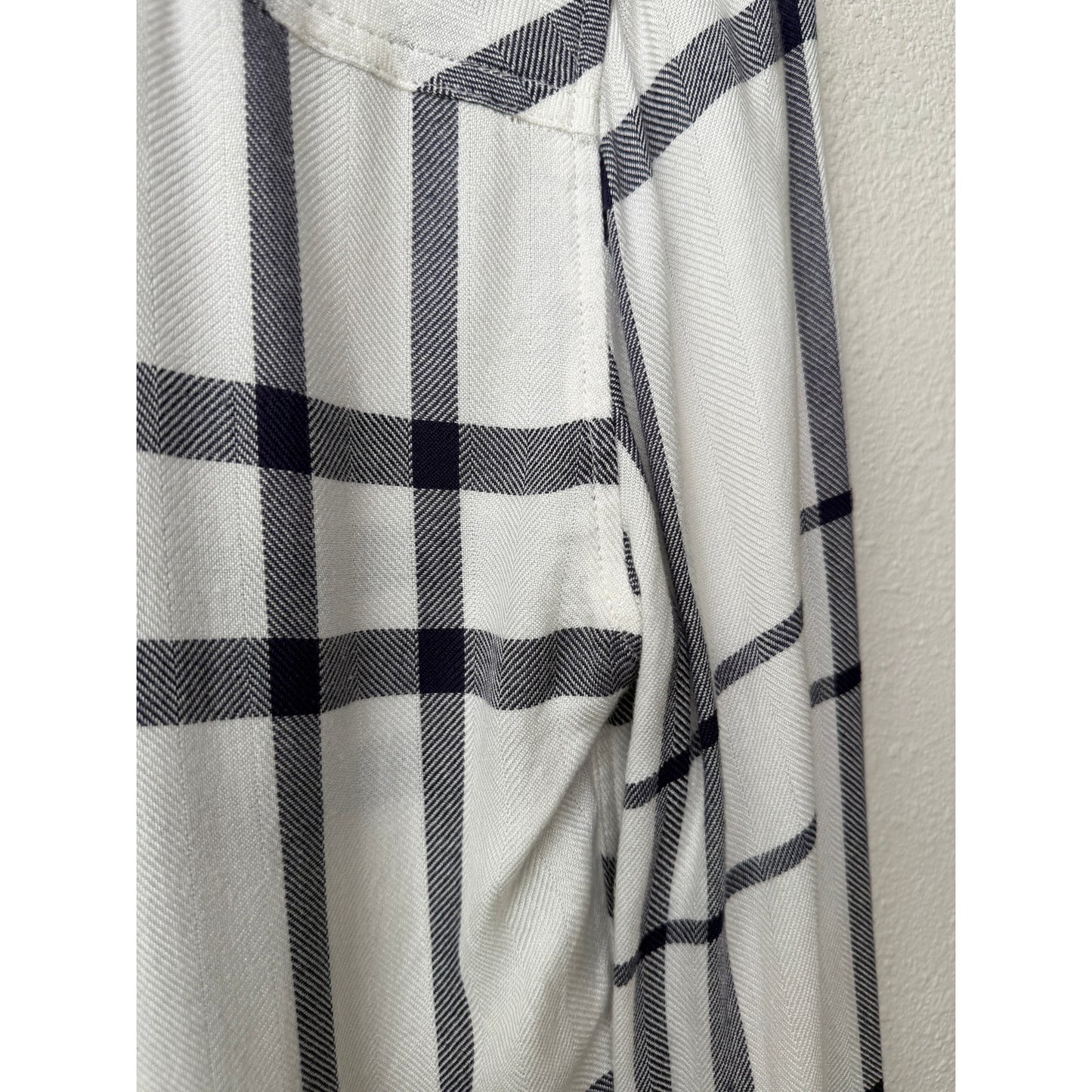 Rails White Navy Plaid Button Down Shirt Long Sleeve Women S