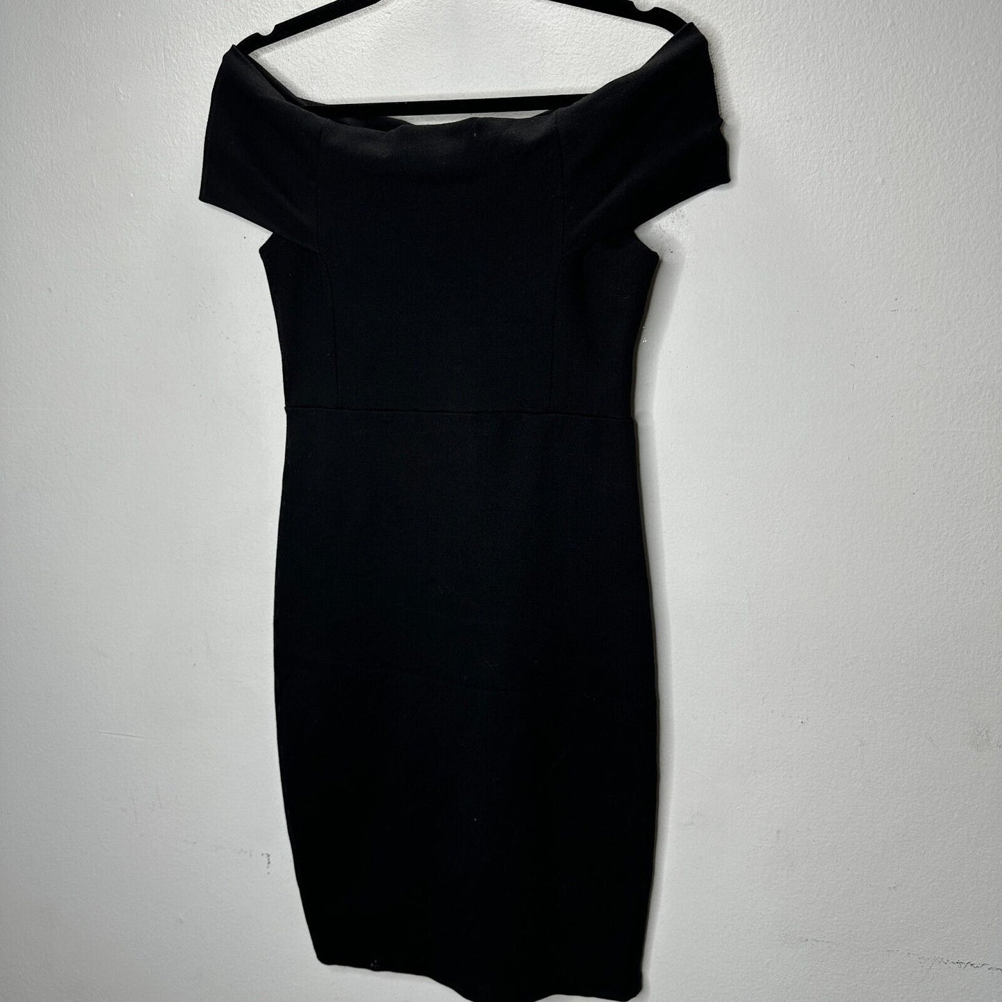Zara Sexy Black Off-Shoulder Bandeau Style bodycon Dress Stretchy Medium