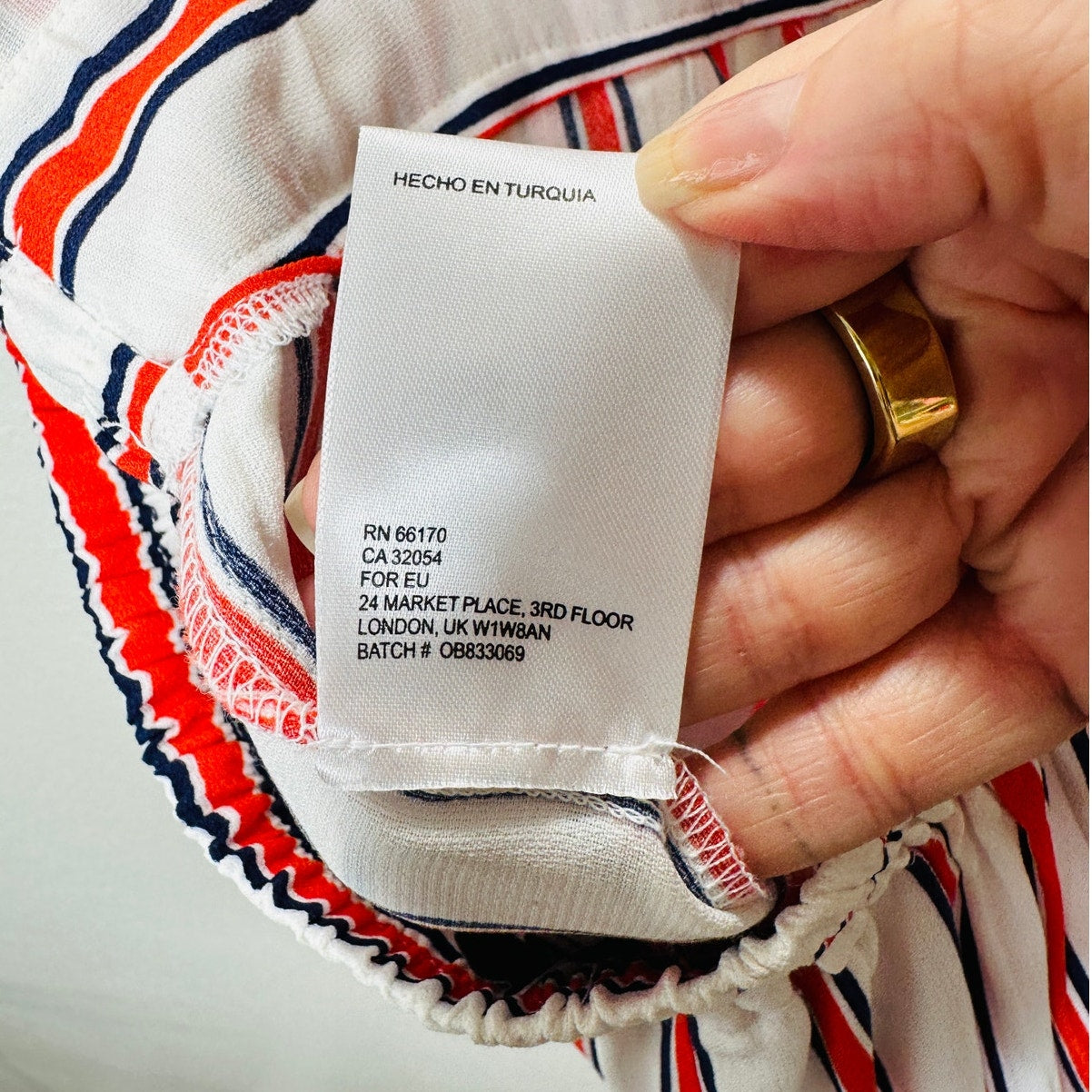 Urban Outfitters Raven White Red Blue Striped Halter Romper Jumpsuit S