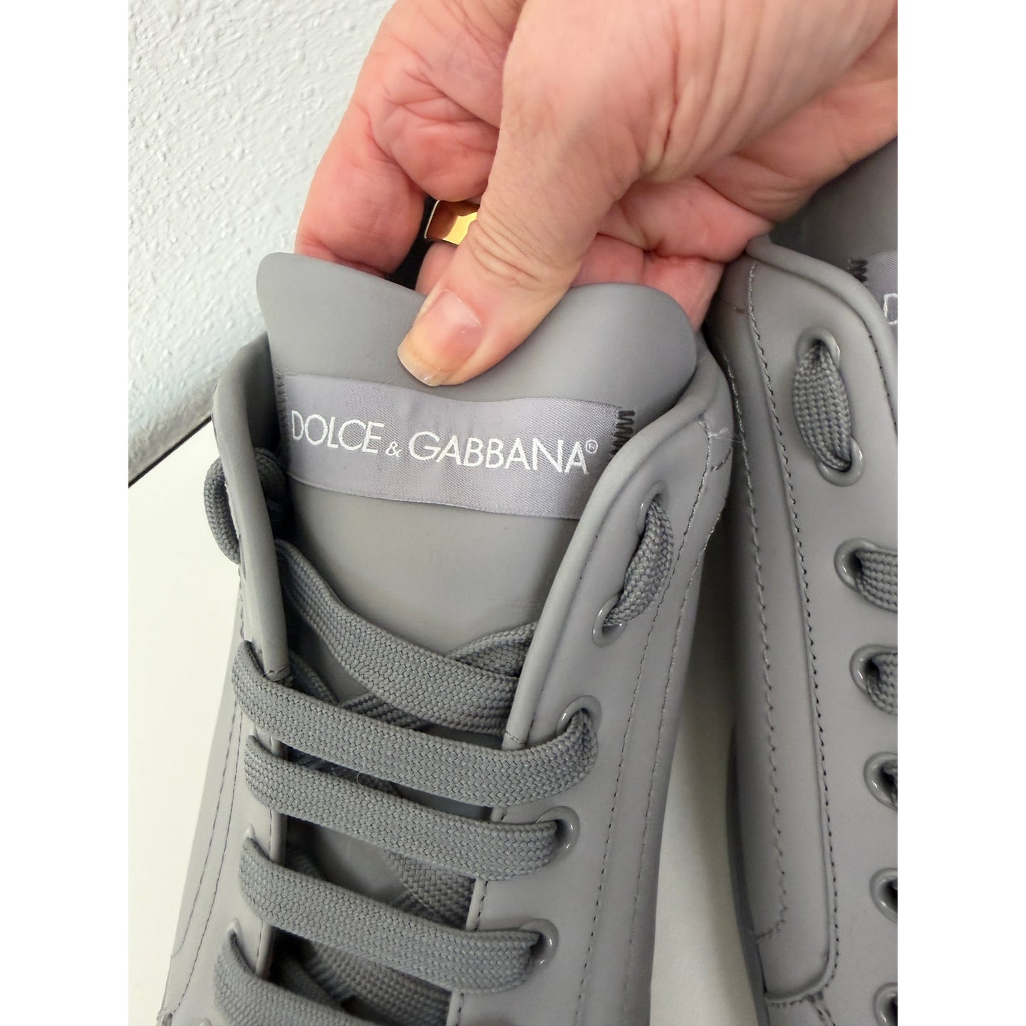Dolce & Gabbana Mens Gray Portofino Sneakers 10