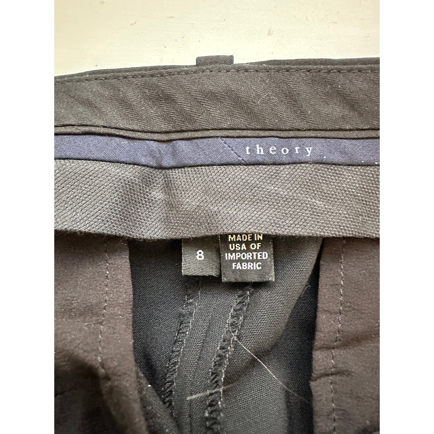 Theory Black Testra 2B Straight Leg Wool Blend Trouser Pants 8