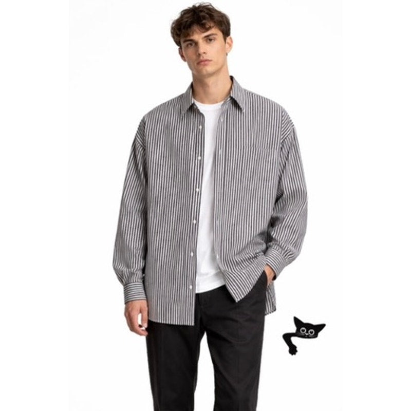 Maison Margiela Line 10 Oversized Striped Shirt Black/White Men’s US S (EU 38)