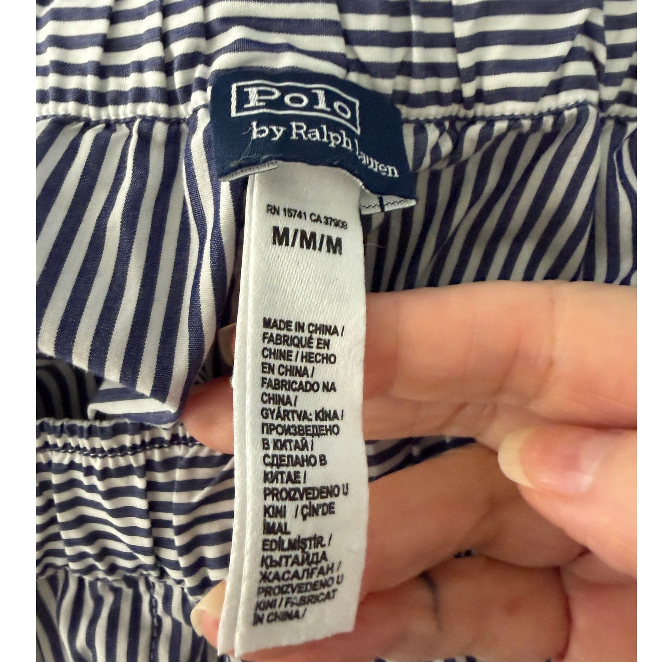 Polo by Ralph Lauren Striped Crop Pajama Set Shirt Shorts Size M