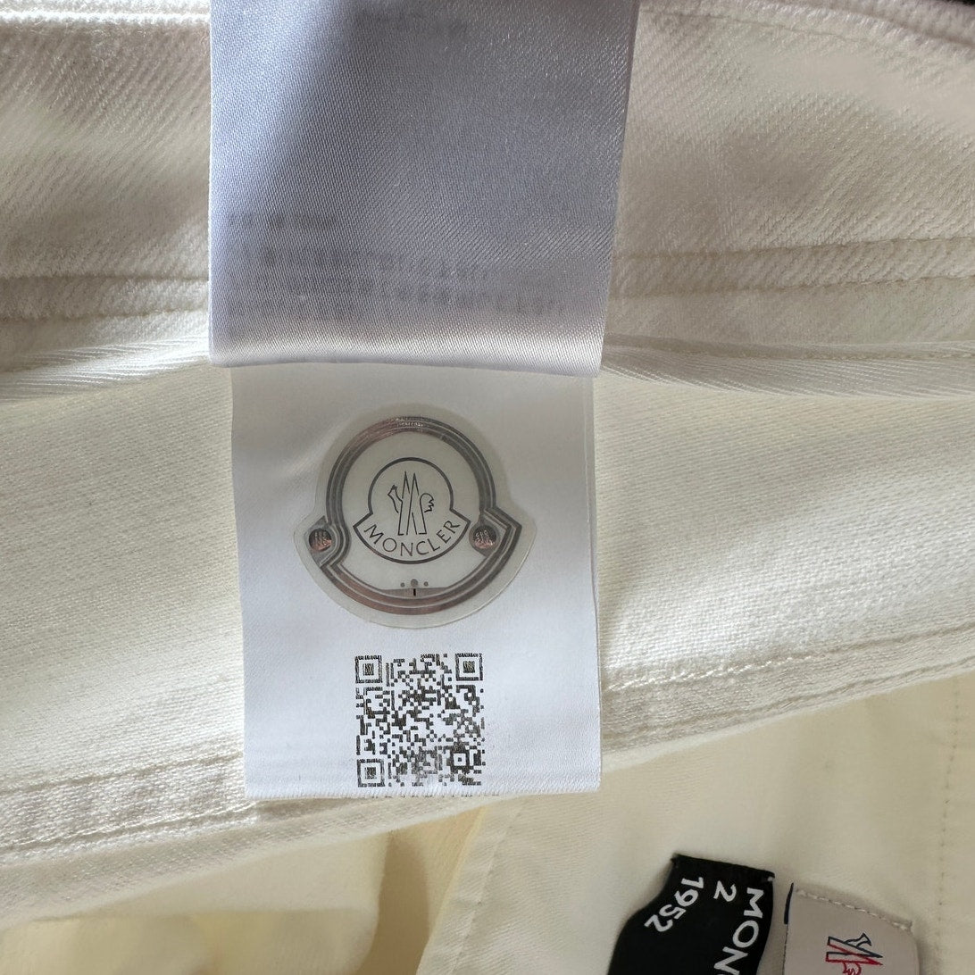 Moncler Men's Slim Fit Ivory White Jeans 5-Pocket Denim Sz36